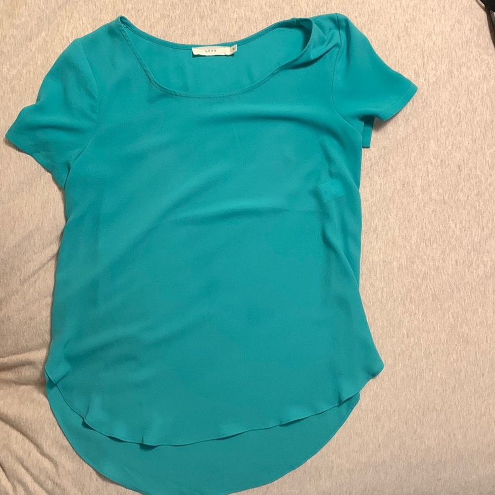 Lush brand sheer teal blouse size XS